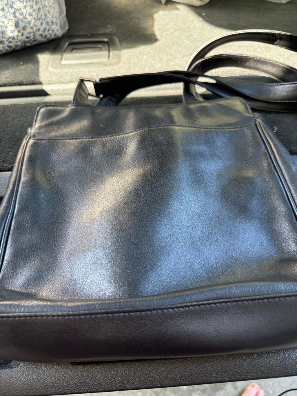 Vintage Black Leather Shoulder Bag By The Bridge